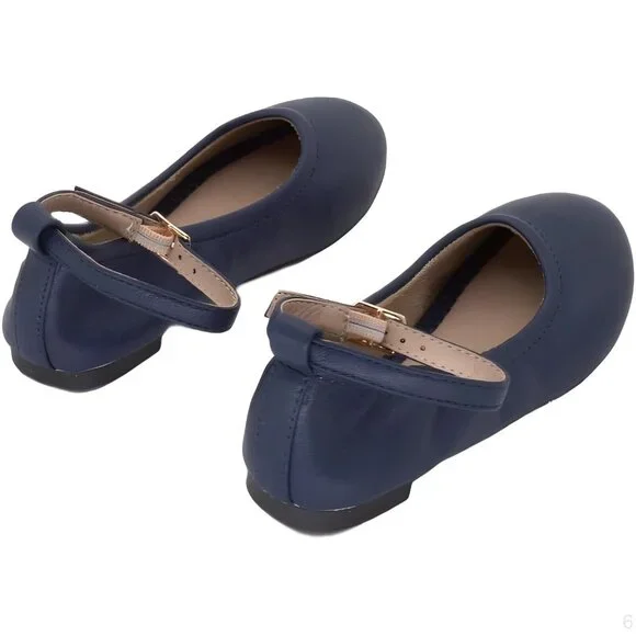 DREAM PAIRS Girls Dress Shoes Girl's Flat Ankle Strap Ballet Size 10 Toddler - Picture 2 of 5